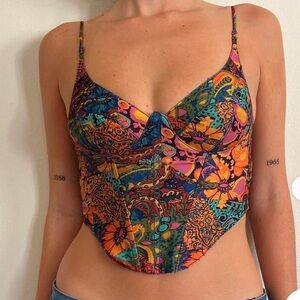Colorful Floral Corset Top